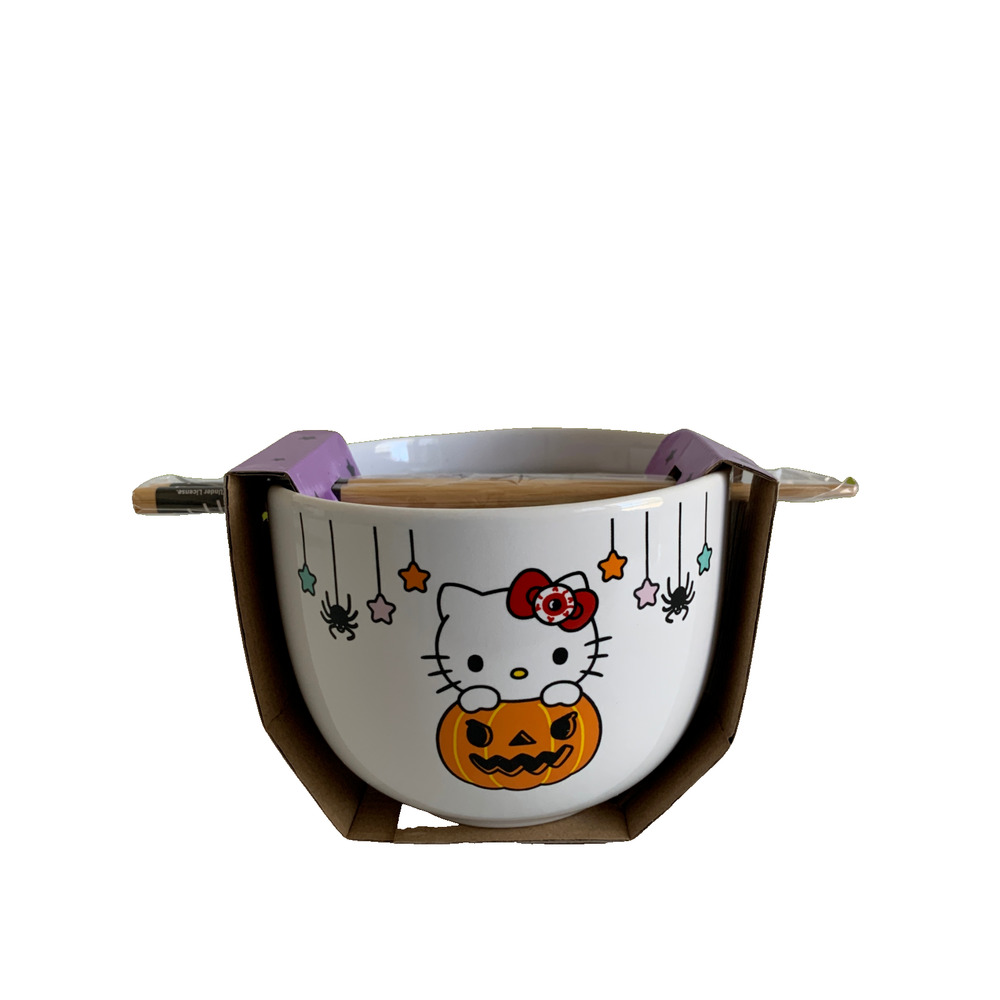 NEW Sanrio Hello Kitty Halloween Ramen Noodle Bowl With Chopsticks